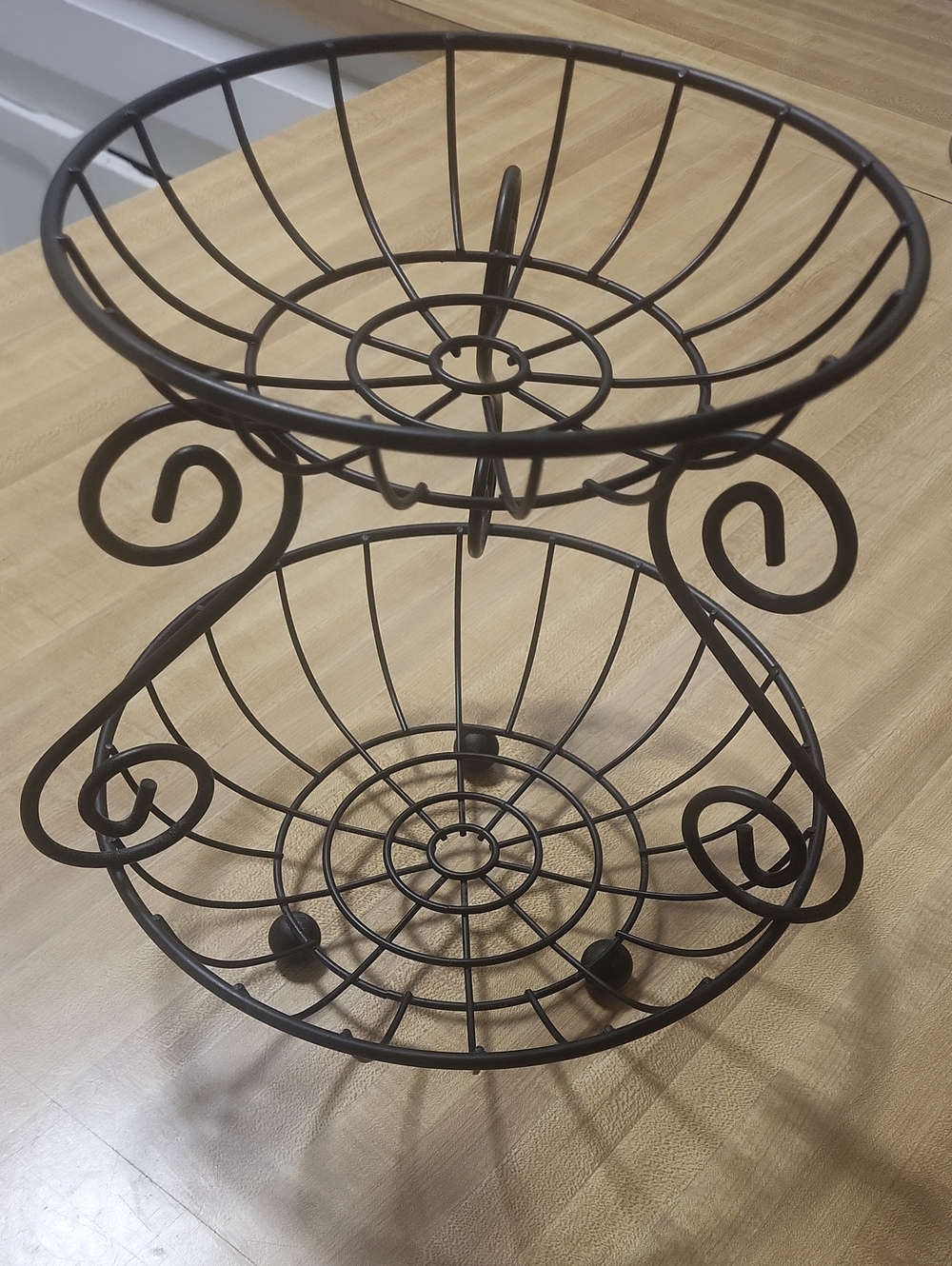 Two-Tier Wire Fruit Basket - Dark Bronze